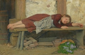A little girl resting